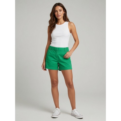 J.Crew, J.Crew Womens Green Chino Shorts Size 2 Cotton Mid Rise Preppy Summer Casual