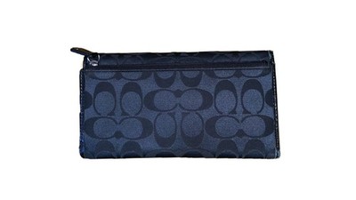 authentic vintage black coach signature canvas long wallet fair 