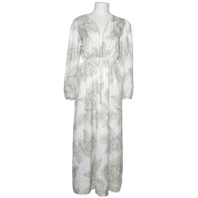 Shein, Kleid, Größe: 38, Weiß/Grün, Polyester, Blumen, Damen #zEZ