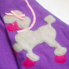 Vintage 50's Poodle Skirt Purple Felt Knee Skirt