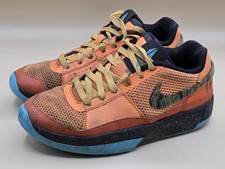 Nike Ja 1 Morant Kids GS Sz 6.5Y Bright Mandarin Yellow Blk Blue FB8977 800