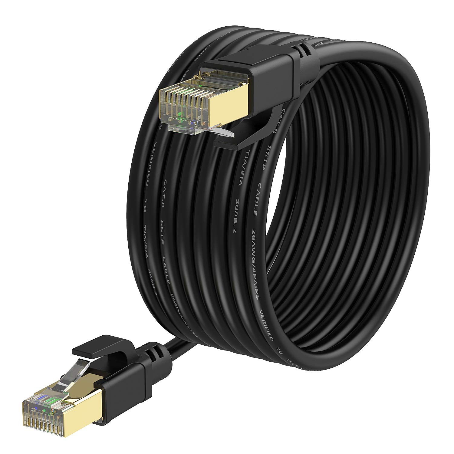YixHG 50 ft CAT 8 Ethernet Cable 40Gbps 2000Mhz High Speed LAN Network Cord