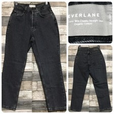 Everlane The Curvy 90  s Cheeky Straight Jeans Women  s 26 Gray Black Inseam 26 