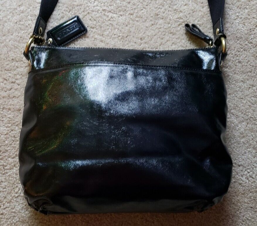 COACH POPPY M1280-F22147 BLACK PATENT LEATHER SMALL COACH POPPY M1280-F22147 BLACK PATENT LEATHER SMALL