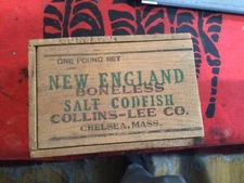 Vintage Collins-Lee Co. Box, New England Boneless Salt Codfish