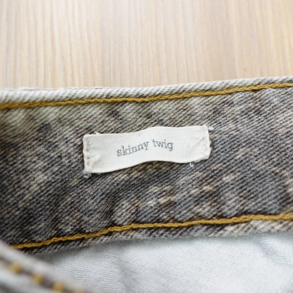 Snakeskin Jeans Womens 25 Brown Denim Skinny Twig Low Rise Python Slim Stretch - Image 4 of 4