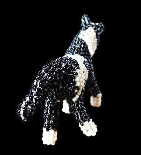 Black and White Beaded Pony - Zuni Handmade - Picture 5 of 6