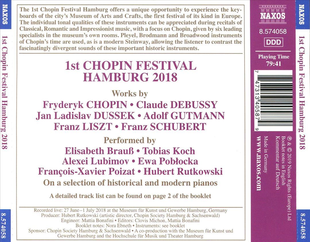 1st Chopin Festival Hamburg 2018 New CD by Various Artists