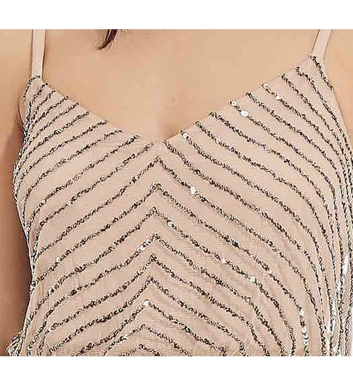 Adrianna Papell Women's Sleeveless V-Neck Blouson Beaded Cocktail Dress |  eBay