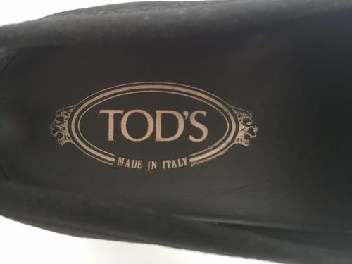 Damen Schuhe Loafer Slipper Tod's Gr 40 schwarz Velour Leder Noppensohle - Bild 6 von 12