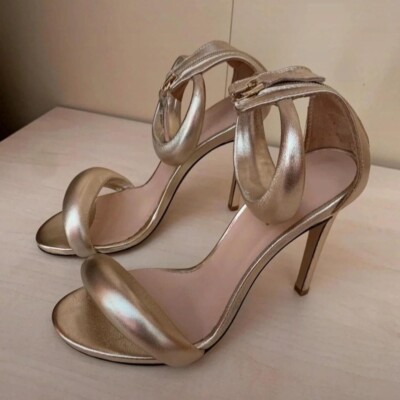 Gold sandals L'estrosa Made in Italy real leather model Gianvito  