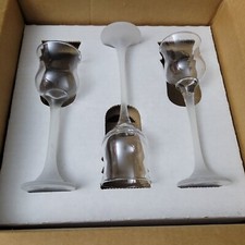 Party Lite 3 PC Glass Votive Holders 6.5" To 7.5" Tall, Made In USA
