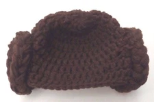BABY HAT LEIA "inspired" CROCHET infant toddler child adult brown photo prop USA