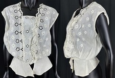 Victorian Whitework Broderie Anglaise Eyelet Cutwork Camisole Corset Cover VTG