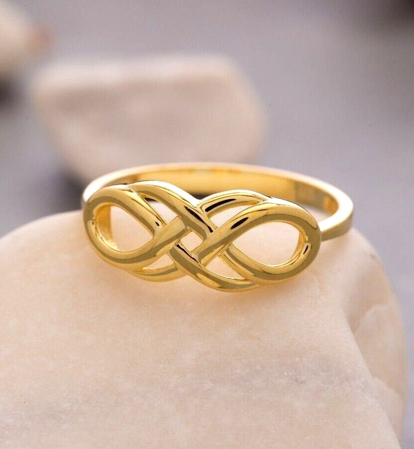 14K Solid Gold Infinity Ring, Dainty Infinity Ring, Love Ring eBay