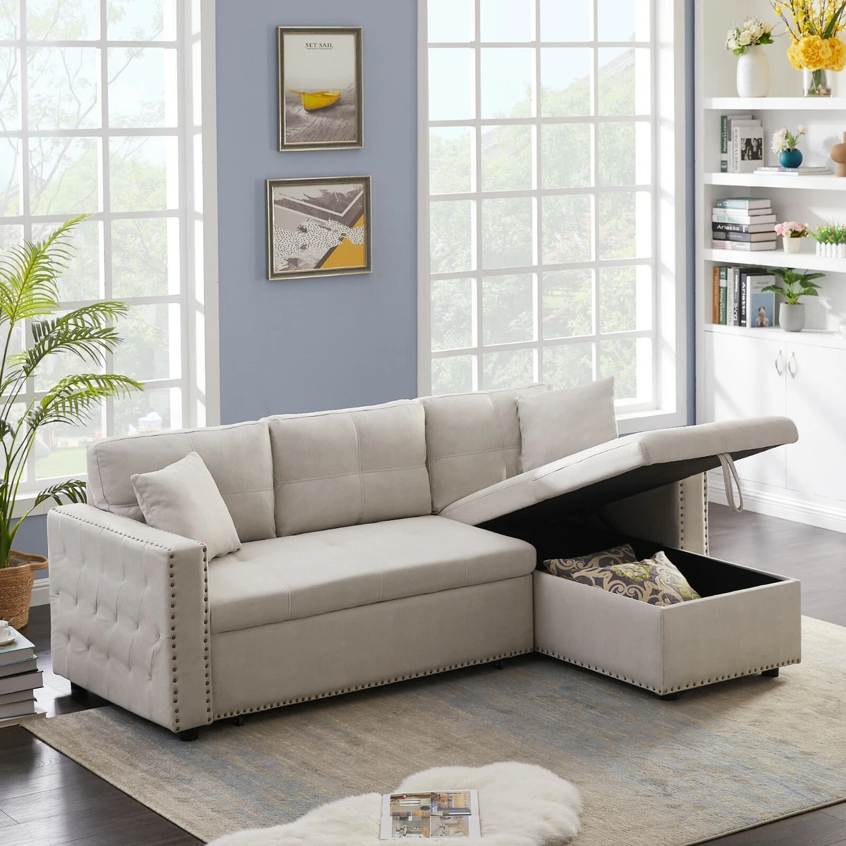 Leather Sofa With Pull Out Bed | Cabinets Matttroy