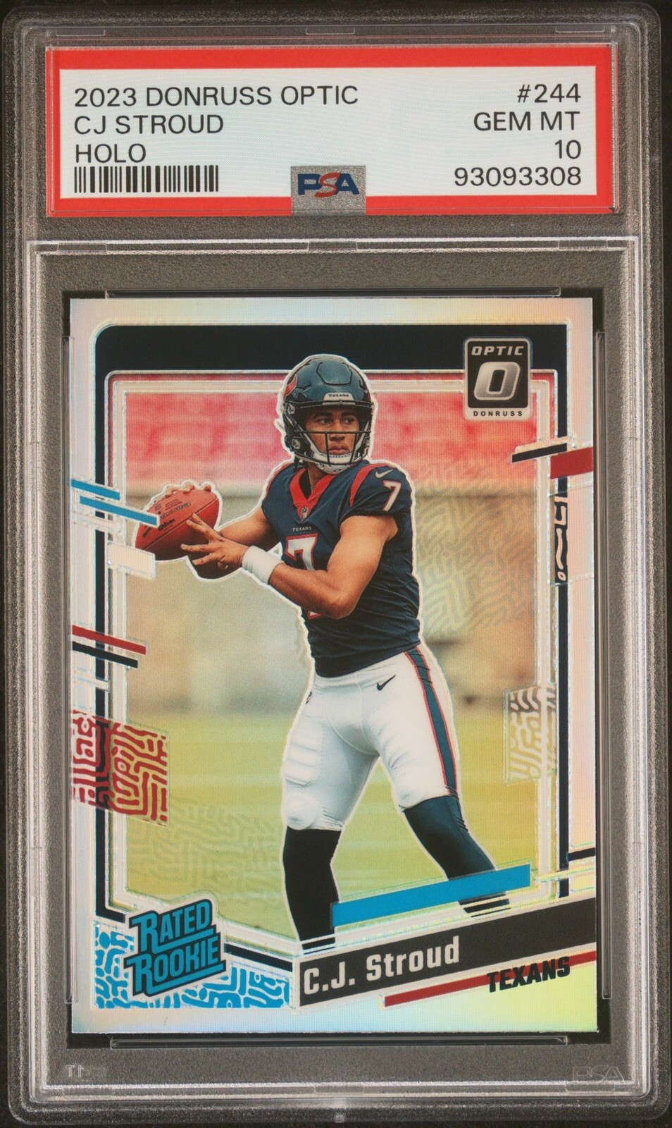 2023 Panini Donruss Optic CJ Stroud #244 Rookie Card – Graded PSA 9 Mint, Officially Encapsulated