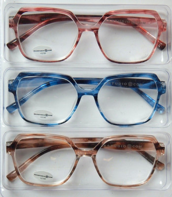MAXSTUDIO +2.50 WOMEN'S PREMIUM READING GLASSES 3-PACK READERS NEW AUTHENTIC
