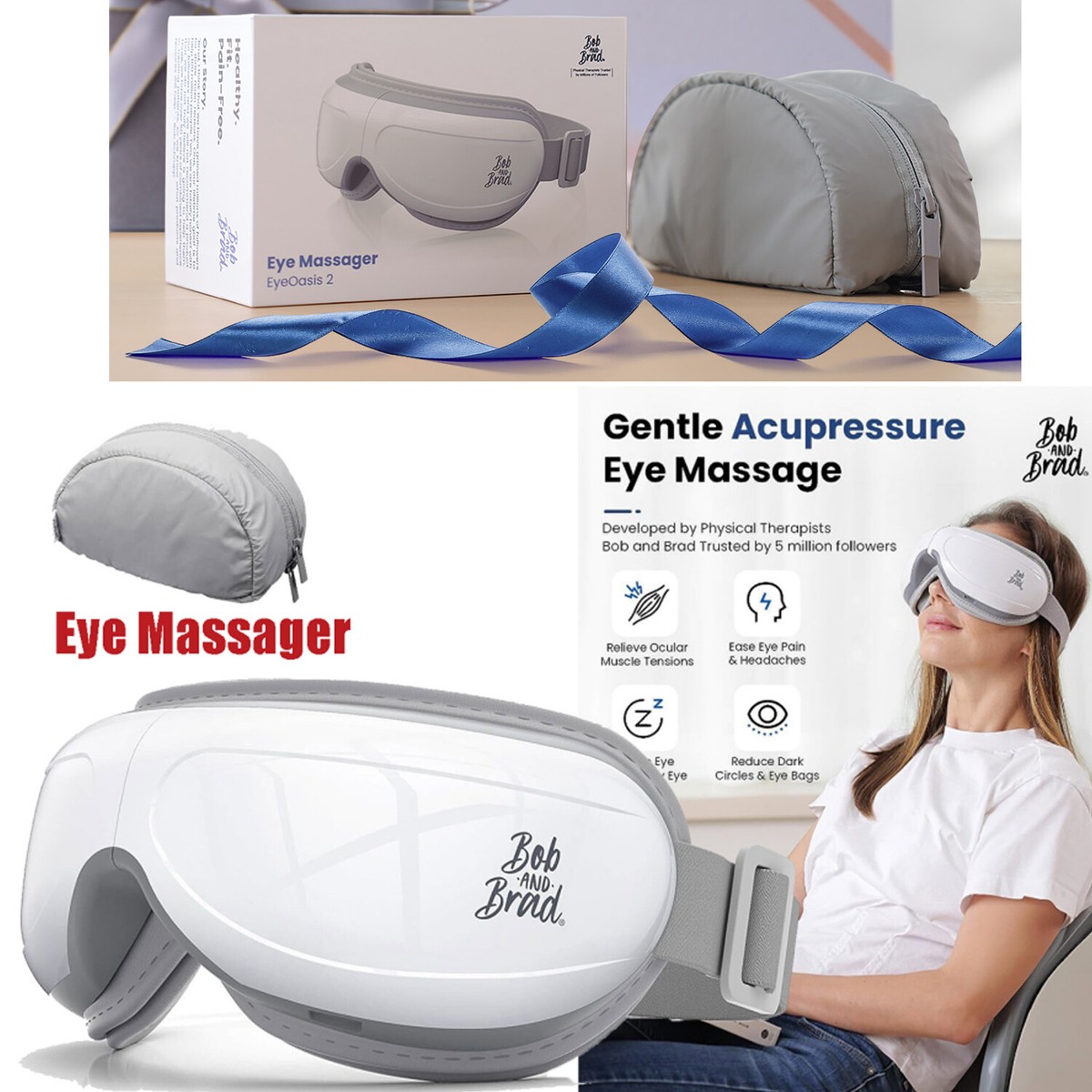 Smart Eye Massager Eye Oasis 2 Massage with Compression&Music Relax Bob and Brad Smart Eye Massager Eye Oasis 2 Massage with Compression&Music Relax Bob and Brad
