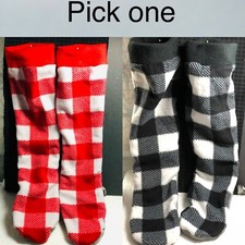 Fleece leg warmer slipper socks w/sherpa lined inner sole - handmade gift 15