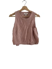 Sans Souci XS Pink Knit Sleeveless Sweater Tank Top