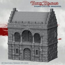 Arkenfel House 1 for 28mm Tabletop Terrain - Gondor/Osgiliath Inspired
