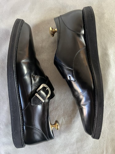 MARC JACOBS Black Leather Monk Strap Oxford Loafers Silver Buckle sz 9.5 EUC - Picture 6 of 11