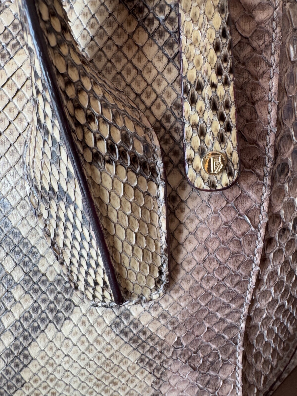 TOD'S HANDBAG VINTAGE 2000 LADY PURSE BAG SNAKE EXOTIC LEATHER RL PYTHON NEW OLD image 10