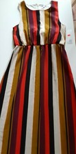 Moa Moa multi color  Size S Junior Shift Dress Choker Long Sleeve Brand New 