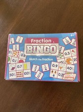 Fraction Bingo Game Contains 4 Boards 24 Cards Junior Learning NIB