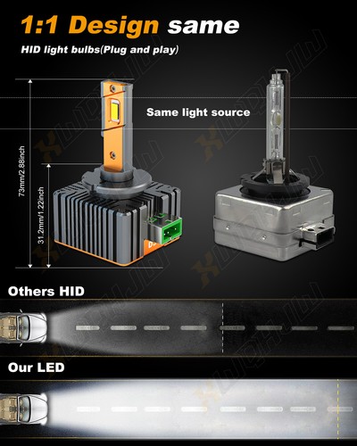2pcs D3S D3R LED Headlight Bulbs 35W 6000K Super White HID Xenon Conversion Kits - Picture 4 of 11