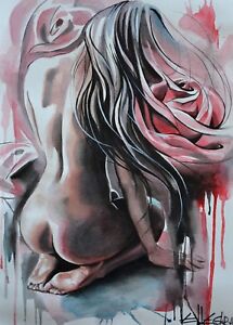 LIMITED-EDITION-PRINT-BY-ELLECTRA-EROTIC-WATERCOLOR-ROSE-LESBIAN-INTEREST