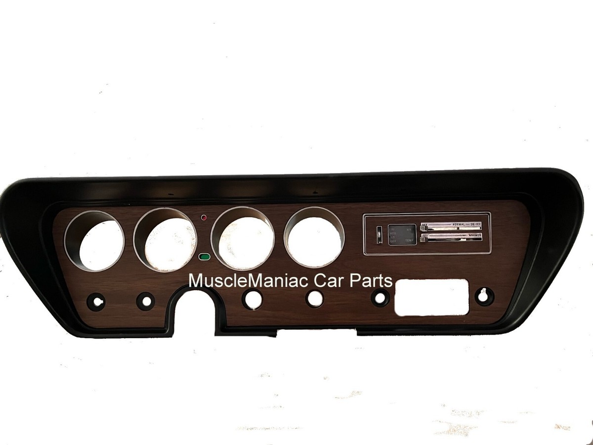 東ドイツ　プレート　ビンテージ 1966 GTO REAL WOOD DASH INSERT NON/AC w/Aluminum Backer Plate