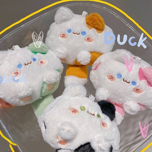 Cartoon Plush Doll Keychain Stuffed Cat Cute Soft Fluffy Key Ring Bag officiel Pendant-w
