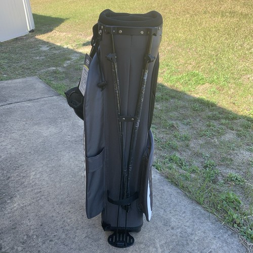 Izzo Golf Ultra Lite Stand Bag (A81102) Grey / Lime, 4 Slot Rain Hood Dual Strap - Picture 6 of 14
