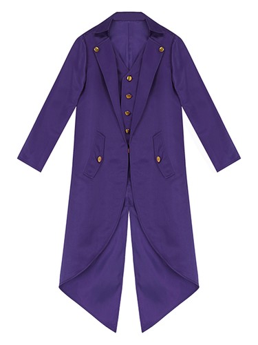 Boys Girls Medieval Costume Carnival Vampire Tailcoat Jacket Gothic Frock AU - Picture 16 of 64