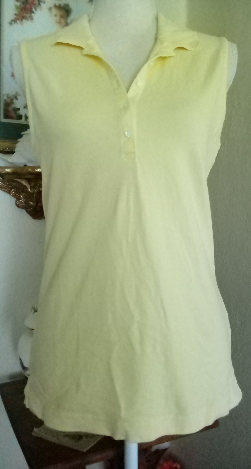 IZOD Womens Medium Golf Tennis Shirt Butter Yello… - image 1