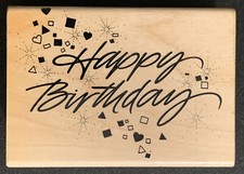Hero Arts Confetti Happy Birthday Rubber Stamp