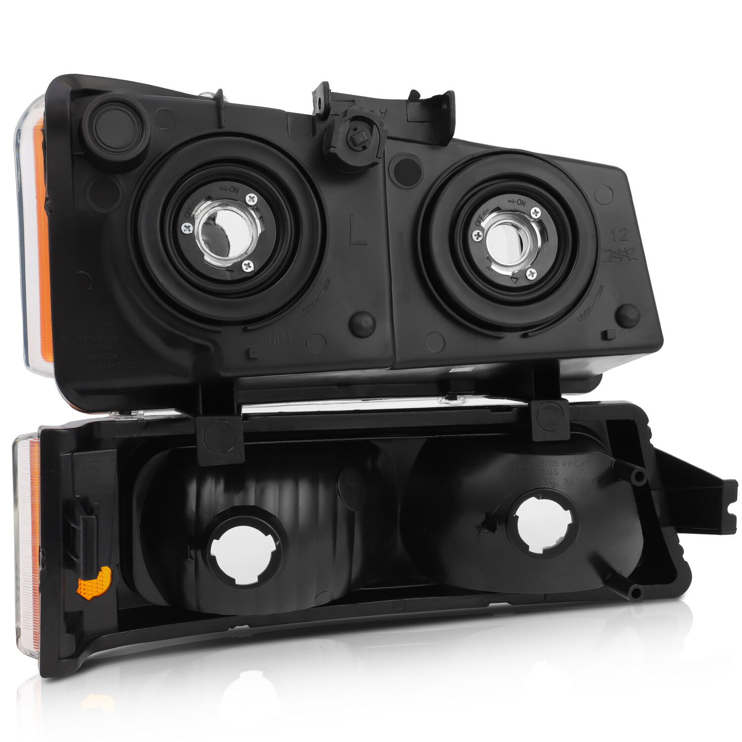 Fits 2003-07 Chevy Silverado Avalanche 1500 2500 Chrome Housing Headlights L+R