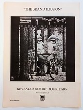 STYX~THE GRAND ILLUSION~VINTAGE 1977 ALBUM PROMO~MAGAZINE PRINT AD POSTER PINUP