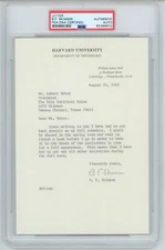 B.F. Skinner (Psychologist) ~ Signed Autographed Harvard Letter BF ~ PSA DNA