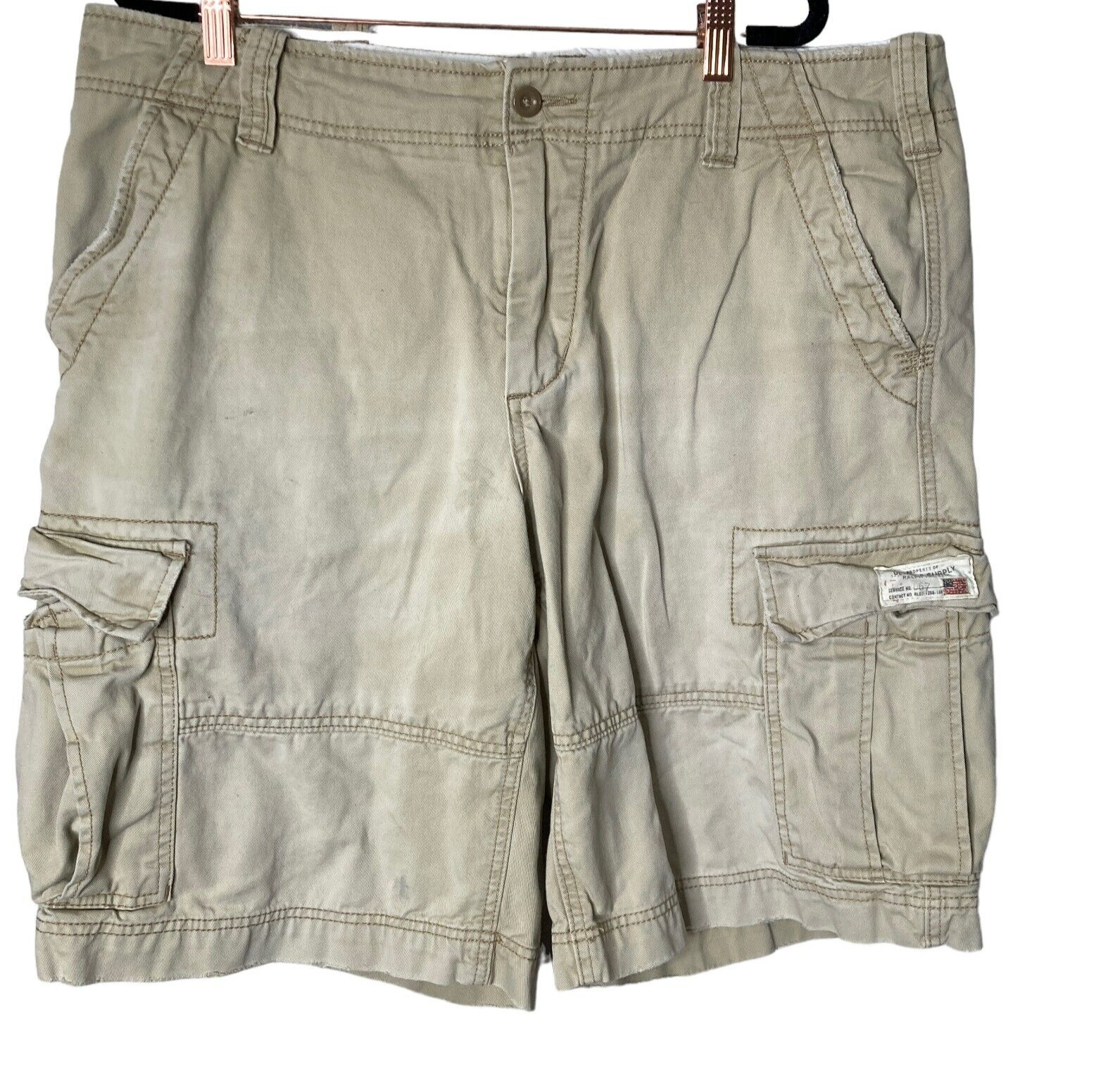 Denim & Supply Ralph Lauren Bermuda Cargo Shorts Mens 36 Khaki thumbnail 3