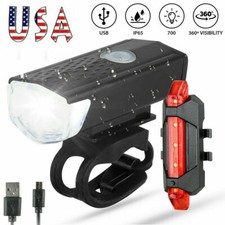 USB Rechargeable LED Bicycle Headlight Bike Head Light for Rear  Front Lamp Bik