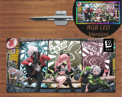 Anime RGB LED Large Mouse Pad Zenless Zone Zero ZZZ Nicole Gaming Mat Mousepad..