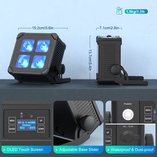 6in1 Waterproof RGBWA DMX LED Par Light Wash Stage Lighting Remote Halloween