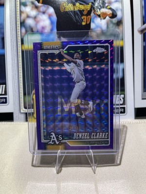 2026 Topps Chrome - Denzel Clarke Purple Geometric Refractor /75 #246 Athletics