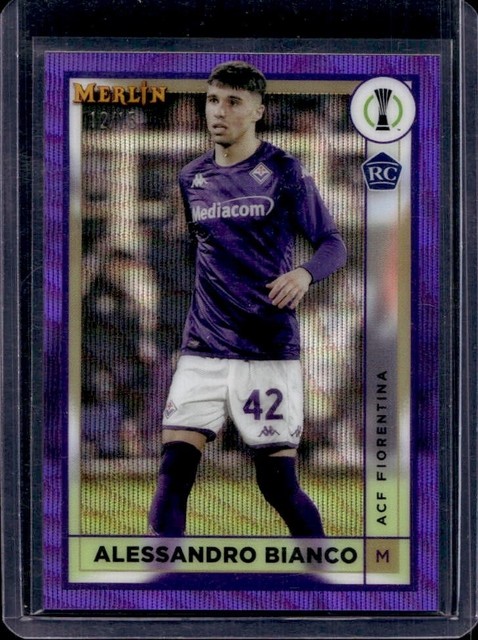 2022-23 Topps Merlin Chrome UEFA Alessandro Bianco RC Purple Wave Refractor #/15