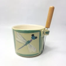 Adorable Alli Cat Studio Pottery Dragonfly Jam Jelly or Butter Dish Handmade