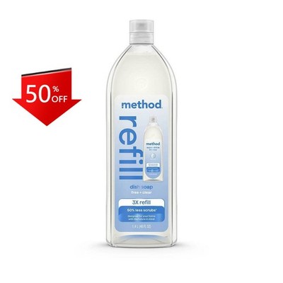 Method Super Shine Liquid Dish Soap Powered By Enzymes Free + Clear - 48oz