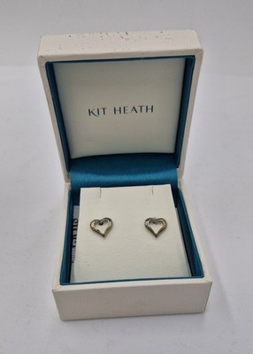 Kit Heath 925 Sterling Silver Heart Shape Stud Earrings